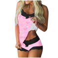 thumbnail image 1 of hotojiny 2 Piece Valentine's Day Pjs Set for Women Fashion Cute Sleeveless Cami Tops with Shorts Lace Trim Pajama Sets Homewear, 1 of 5