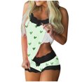 thumbnail image 1 of hotojiny 2 Piece Valentine's Day Pjs Set for Women Fashion Cute Sleeveless Cami Tops with Shorts Lace Trim Pajama Sets Homewear, 1 of 5