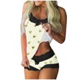 thumbnail image 1 of hotojiny 2 Piece Valentine's Day Pjs Set for Women Fashion Cute Sleeveless Cami Tops with Shorts Lace Trim Pajama Sets Homewear, 1 of 5
