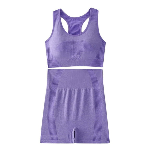 hotojiny 2 Piece Workout Sets for Women Sleeveless Racerback Sport Bra High Waist Gym Yoga Shorts Leggings Outfits Shapewear