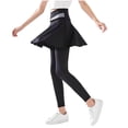 thumbnail image 1 of hotojiny 2 in 1 Girls Leggings with Skirt Color Block High Waisted Tennis Clothes Teens Athletic Flowy Skirted Legging for Kid 5-15 T, 1 of 4