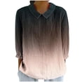 thumbnail image 1 of hotojiny Fall Womens Tops Casual Laple 3/4 Sleeve Basic Shirts Lightweight Soft Tshirts Stylish Blouses, 1 of 5