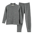 thumbnail image 1 of hotojiny 2PCS Children Thermal Set Base Layer Mock Neck Long Sleeve Top Comfy Long Pants Soft Skinny Kids Outfit(Gray,11-12 Years), 1 of 8