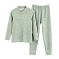thumbnail image 1 of hotojiny 2PCS Children Thermal Set Base Layer Mock Neck Long Sleeve Top Comfy Long Pants Soft Skinny Kids Outfit(Green,7-8 Years), 1 of 8