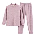 thumbnail image 1 of hotojiny 2PCS Children Thermal Set Base Layer Mock Neck Long Sleeve Top Comfy Long Pants Soft Skinny Kids Outfit(Purple,14-15 Years), 1 of 7