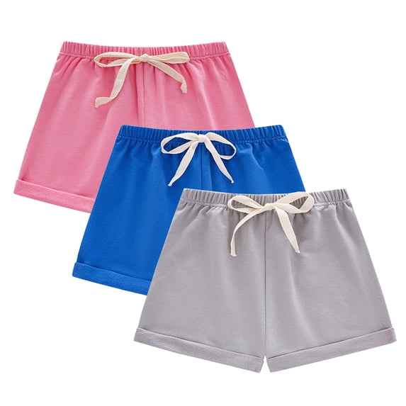 hotojiny 3 Pack Toddler Baby Girl Shorts Little Boys Basketball Athletic Shorts Summer Cotton Active Shorts with Drawstring 1-9 Y