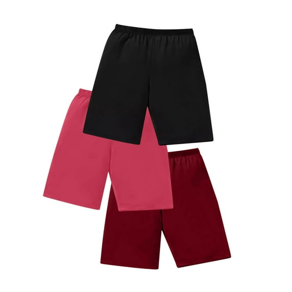 hotojiny 3 Pack Workout Shorts for Women Casual Wide Leg Elastic Waisted Shorts Loose Sports Gym Active Athletic Shorts