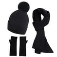thumbnail image 1 of hotojiny 3 Piece Unisex Winter Warm Outfits for Men Women Comfort Beanie Hat Knitted Scarf Solid Color Gloves Sets, 1 of 5