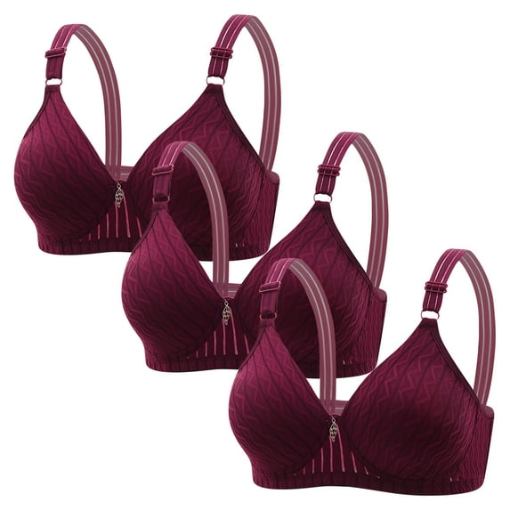 hotojiny 3PC Push Up Bra for Women No Underwire Wireless Breathable Bralettes V Neck Comfort Full Coverage Everyday Bra