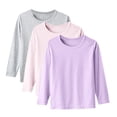 thumbnail image 1 of hotojiny 3Pack Baby Boys Girls Long Sleeve Shirts Newborn Infant Clothes Unisex Neck Neck Thermal Pullover Solid Color Warm Tops, 1 of 7