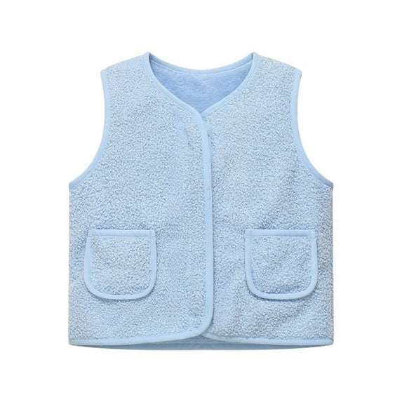 hotojiny 6 M-13 T Toddler Baby Boy Girl Fleece Vest Soft Warm Fuzzy Sherpa Fall Winter Clothes Cute Sleeveless Jacket Outwear