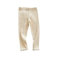 thumbnail image 1 of hotojiny Baby Girls Ribbed Leggings with Lace Trim Stretch Slim Fit Trousers Infant Elastic Waist Spring Summer Toddler Bottoms 6M-10T, 1 of 3