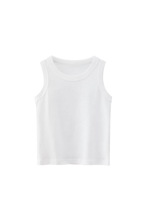 Baby Girls Tank Tops Infant Unisex Sleeveless Undershirt Crewneck Cotton T-Shirt Summer Dance Tops for Newborn 1-9 Years
