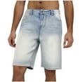 thumbnail image 1 of hotojiny Baggy Jean Shorts for Men Casual Loose Fit Wide-Leg Denim Shorts Vintage Knee Length Streetwear with Pockets, 1 of 6