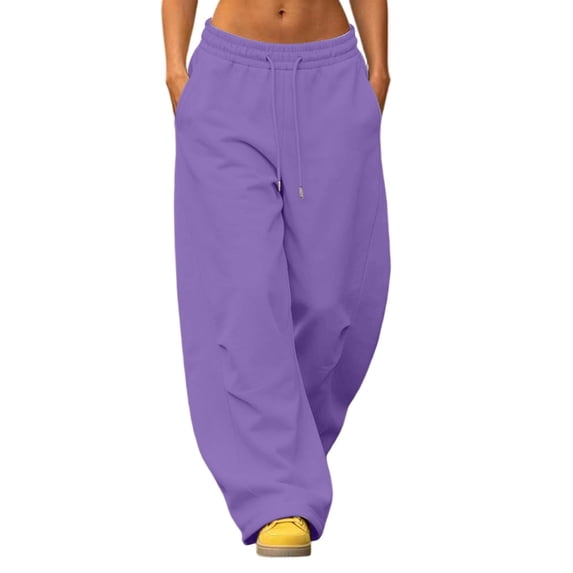 hotojiny Baggy Sweatpants Women Fashion Wide Leg Pants for Women Elastic Waist Drawstring Unisex Sweat Pants Streetwear S-3XL
