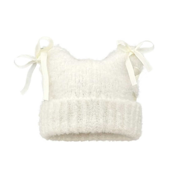 hotojiny Beanie Hat for Women Cute Fleece Cozy Knitted Hat Fall Winter Fashion Warm Soft Comfort Lounge Hat