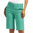 thumbnail image 1 of hotojiny Bermuda Shorts for Women Straight Leg High Waisted Chino Shorts Dressy Casual Work Suit Shorts Summer Vacation Outfits, 1 of 6