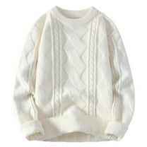 hotojiny Big and Tall Men's Crew Neck Sweater Long Sleeve Casual Knit Sweaters Fashion Textured Loose Pullover Fall Clothing