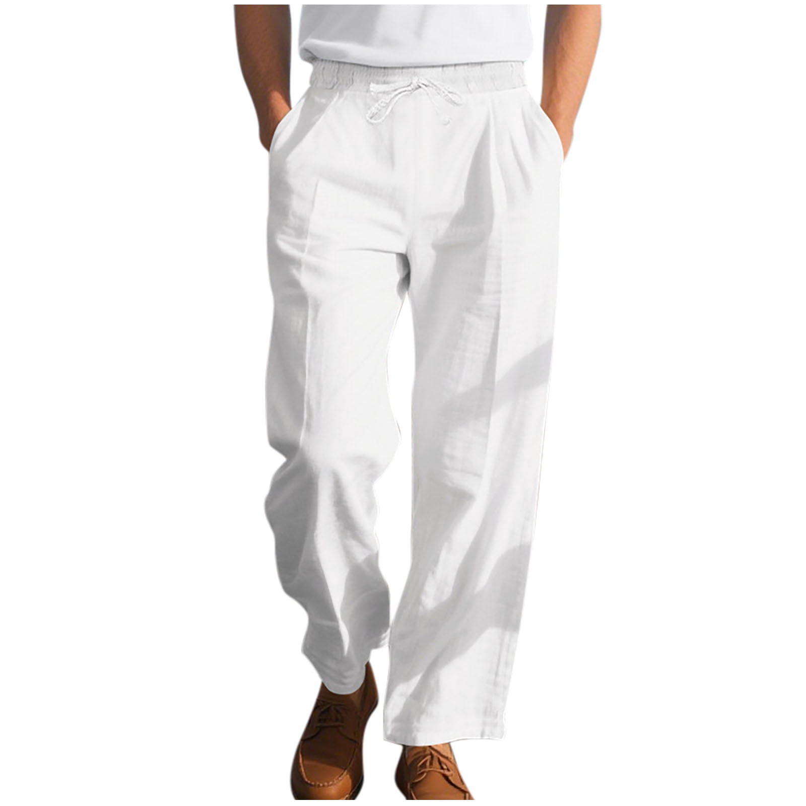 Hotojiny Big and Tall Mens Linen Pants Loose Fit Casual Dress Pants Comfortable Elastic Waist Beach Yoga Pants with Drawstring, Men's, Size: 3XL Hotojiny Big and Tall Mens Linen Pants Loose Fit Casual Dress Pants Comfortable Elastic Waist Beach Yoga Pants with Drawstring, Men's, Size: 3XL