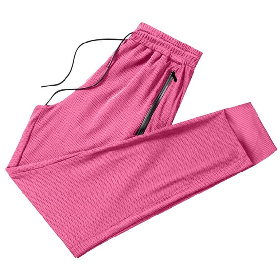 hotojiny Big and Tall Mens Sweatpants with Zipper Pocket Summer Breathable Quick Dry Joggers Ice Silky Running Workout Pants