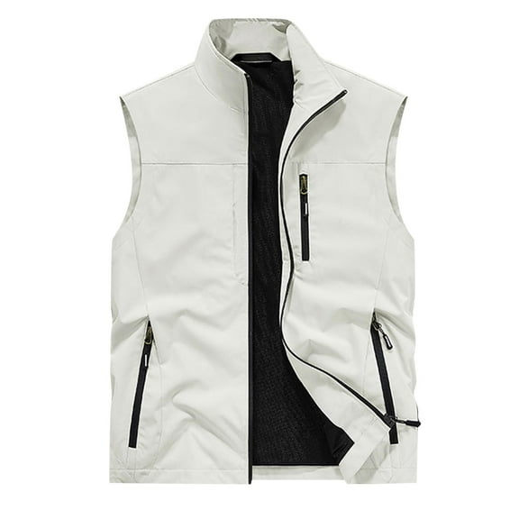 hotojiny Big and Tall Mens Vest Fashion Outdoor Work Quick-Dry Vest Zip up Travel Sleeveless Jacket with Multi Pockets