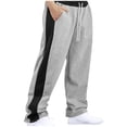 thumbnail image 1 of hotojiny Big and Tall Sweatpants for Men Lightweight Colorblock Loose Fit Streetwear Wide Leg Casual Drawstring Active Pants, 1 of 7