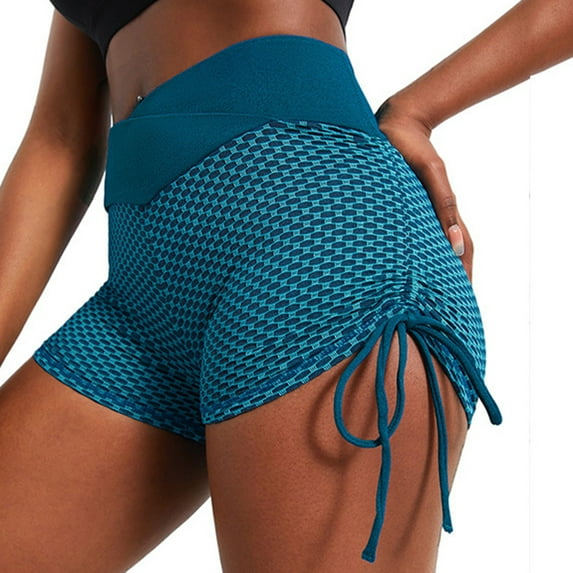 hotojiny Biker Yoga Shorts for Women Casual Drawstring Elastic Waist Workout Shorts Comfy Gym Running Shorts