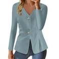 thumbnail image 1 of hotojiny Blazers for Women Casual Single Breasted V Neck Jackets Slim Fit Long Sleeve Work Office Business Suit Blazer, 1 of 6