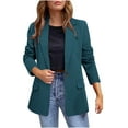 thumbnail image 1 of hotojiny Blazers for Women Trendy Business Casual Coat Notched Lapel V Neck Work Suit Jacket with Button Fall Winter Clothing, 1 of 5
