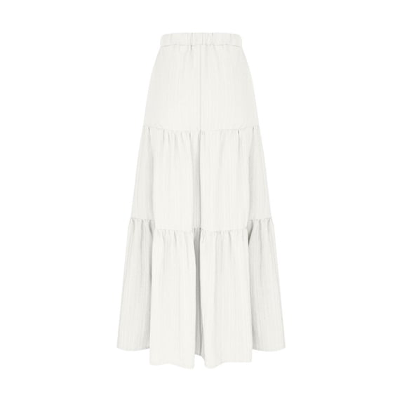 hotojiny Boho Skirts for Women Casual Maxi Skirts for Women Flowy Elastic High Waisted A-Line Long Skirts for Beach Vacation