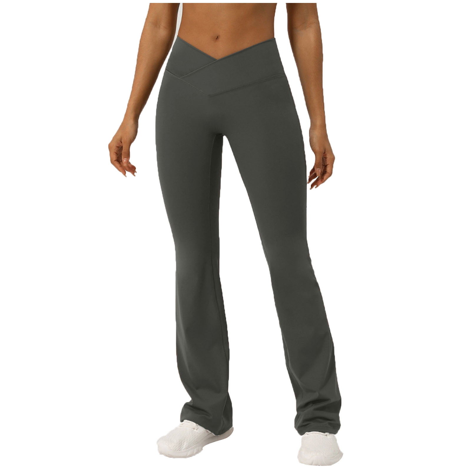 LOS OJOS Damen Bootcut Yogahose – Hohe Taille, Mit Bauchkontrolle, 80% Polyester, 20% Elasthan