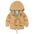 thumbnail image 1 of hotojiny Boys Girls Trench Coat Unisex Hooded Jacket Lightweight Fall Long Sleeve Outerwear Children Fashion Outfits, 1 of 7
