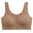 thumbnail image 1 of hotojiny Bras for Women Front Closure No Underwire Bras Seamless Full Coverage Everyday Bra V Neck Wireless Bralettes, 1 of 4