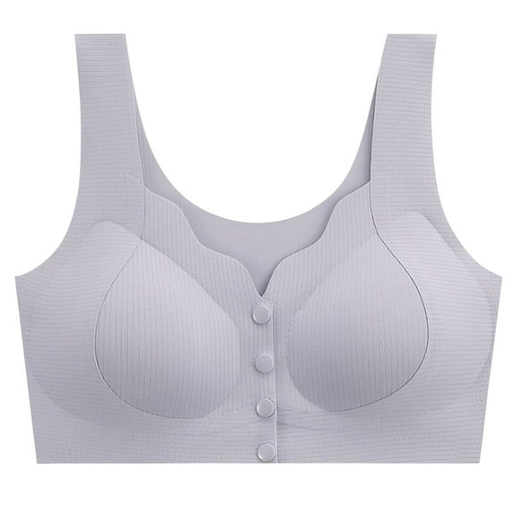 hotojiny Bras for Women Front Closure No Underwire Bras Seamless Full Coverage Everyday Bra V Neck Wireless Bralettes