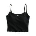 thumbnail image 1 of hotojiny Camisole Tops for Women Summer Crop Tank Top Cute Square Neck Spaghetti Strap Sleeveless Shirts with Built in Bra, 1 of 7