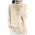 thumbnail image 1 of hotojiny Cardigan Sweaters for Women Lightweight Long Sleeve Loose Fit Knit Coat Button down Soft Cardigans Spring Outfits(Beige,XX-Large), 1 of 5