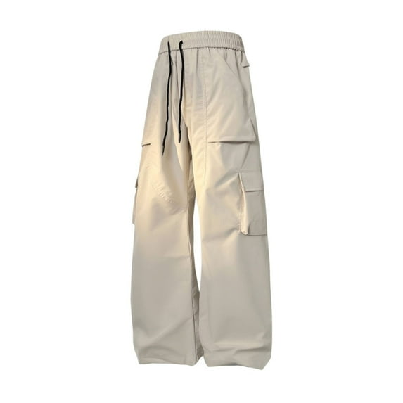 hotojiny Cargo Pants Women Wide Leg Plus Size Baggy Pants with Pockets High Elastic Waisted Drawstring Casual Trousers