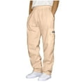 thumbnail image 1 of hotojiny Cargo Pants for Men Baggy Elastic Waist Big and Tall Sweatpants Casual Drawstring Sport Jogger Pants with Pockets, 1 of 4