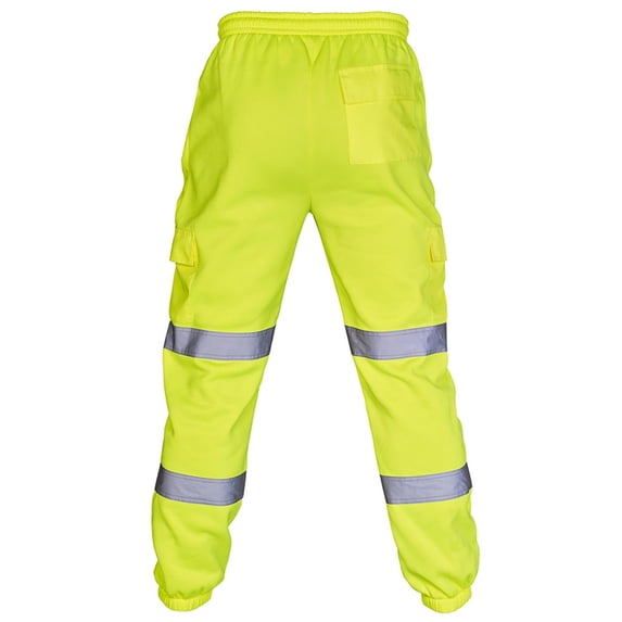hotojiny Cargo Pants for Men Elastic Waist Drawstring Safety Work Pants Sequins Training Workout Casual Trousers with Pockets