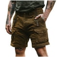 thumbnail image 1 of hotojiny Cargo Shorts for Men Corduroy Loose Fit Pull on Shorts Vintage Straight Leg Summer Hiking Shorts with Multi Pockets, 1 of 7