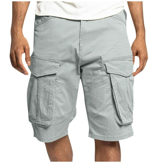 hotojiny Cargo Shorts for Men Lightweight Knee Length Straight Leg Capri Pants Big and Tall Casual Hiking Shorts with Multi-pocket