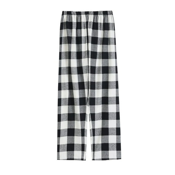 hotojiny Casual Pajama Pants for Women Plaid Elastic Waisted Comfy Pj Bottom Fall Wide Leg Baggy Loungeswear