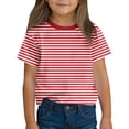 thumbnail image 1 of hotojiny Children Girls Striped T Shirts Toddler Boys Short Sleeve Summer Tee Crew Neck Tops Fashion Clothes Size 3-14 Years, 1 of 6