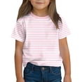 thumbnail image 1 of hotojiny Children Girls Striped T Shirts Toddler Boys Short Sleeve Summer Tee Crew Neck Tops Fashion Clothes Size 3-14 Years, 1 of 6