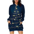 thumbnail image 1 of hotojiny Christmas Hoodie Dress for Women Casual Long Sleeve Fashion Printed Sweatshirt Pullover Dress with Pockets, 1 of 6