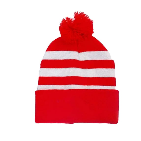hotojiny Christmas Knitted Beanie for Women Comfort Cute Fall Winter Fashion Soft Hat Warm Stretchy Lounge Cap