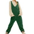 thumbnail image 1 of hotojiny Corduroy Overalls for Women Fashion Soft Sleeveless Romper Casual Wide Leg Loose Jumpsuits with Pockets, 1 of 7