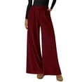 thumbnail image 1 of hotojiny Corduroy Pants for Women Casual High Waisted Work Office Stretchy Wide Leg Pants Loose Fit Pleated Business Slacks Fall, 1 of 6