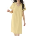 thumbnail image 1 of hotojiny Cotton Nightgowns for Women Tshirt Soft Loose Fit Short Sleeve Sleepshirt Oversized Night Shirt Casual Sleepwear, 1 of 7