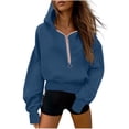 thumbnail image 1 of hotojiny Crop Hoodie Sweatshirt for Women Half Zip Long Sleeve Loose Pullover Tops Fall Winter Fashion Clothes, 1 of 7